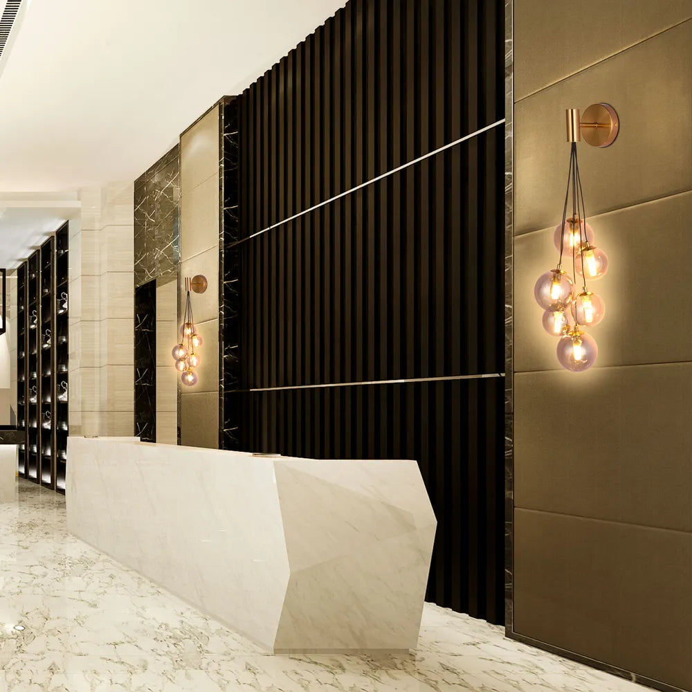 Glass Wall Light TEKLED Celestial Cascade Wall Light-Smoky-151-20058