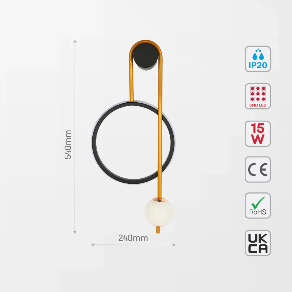 Celestial Harmony Modern Geometric LED Wall Light, LED Wall Light, TEKLED 5