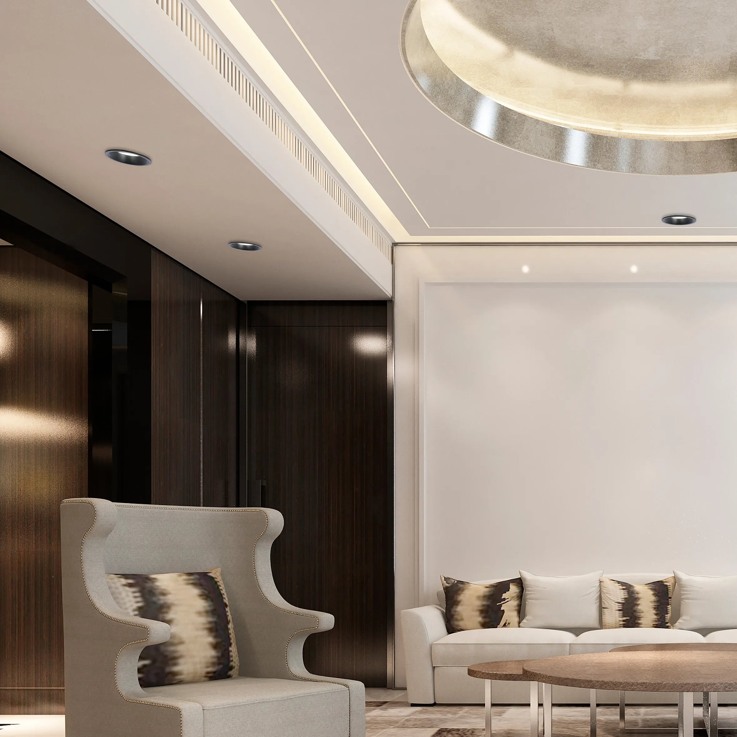 Circular Recessed LED Downlight - Black & White - Multiple Sizes