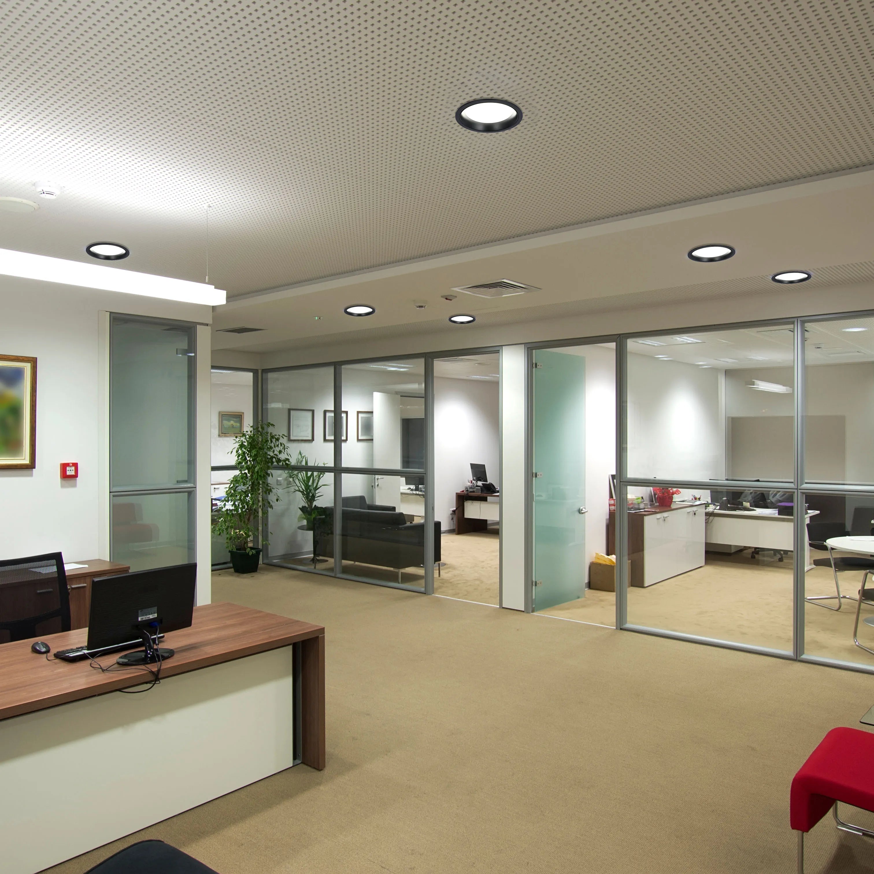 Circular Recessed LED Downlight - Black & White - Multiple Sizes