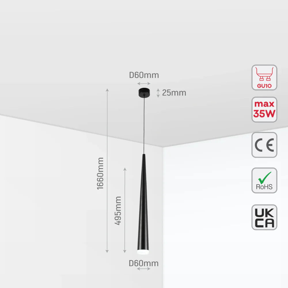 Cone Pendant Downlight GU10, Pendant Downlight, TEKLED 13