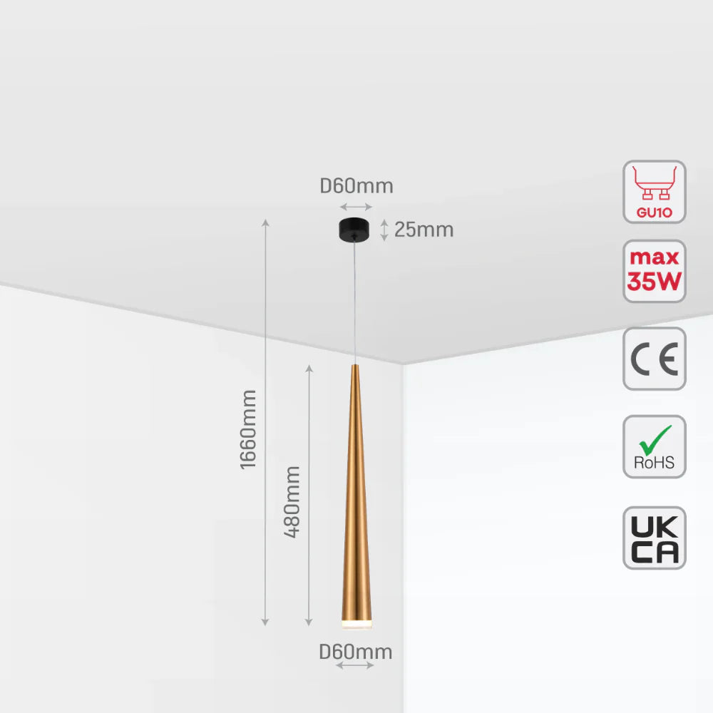 Cone Pendant Downlight GU10, Pendant Downlight, TEKLED 15