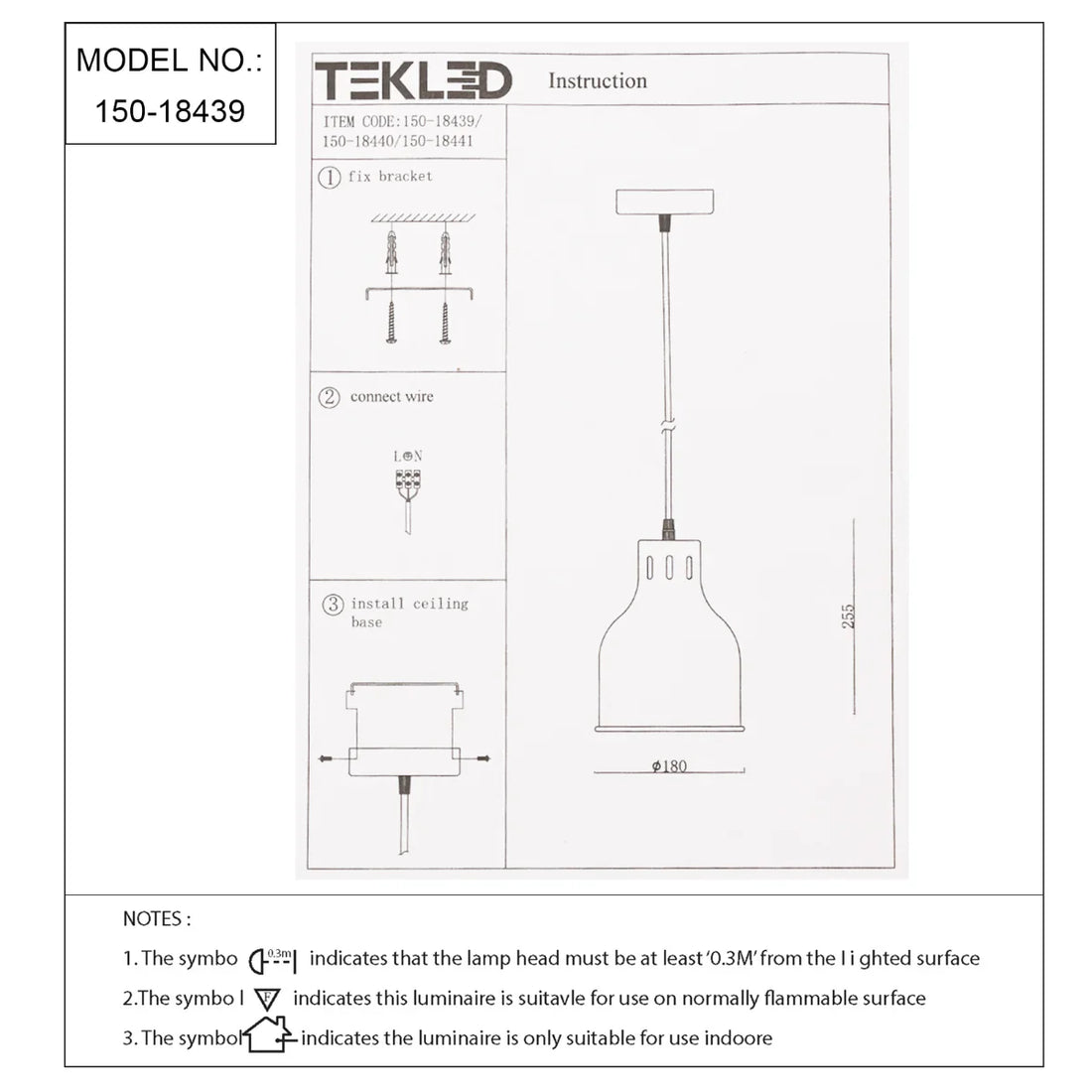Technical specs of Contemporary Dome-Topped Cylinder Pendant Light 150-18439