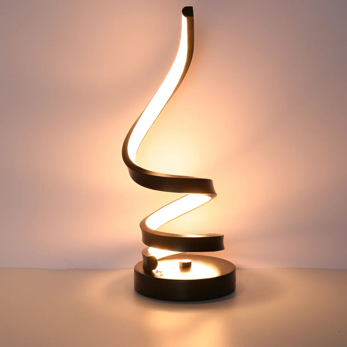 Contemporary Spiral LED Table Lamp with Adjustable CCT - Black Finish 130-03641 in play