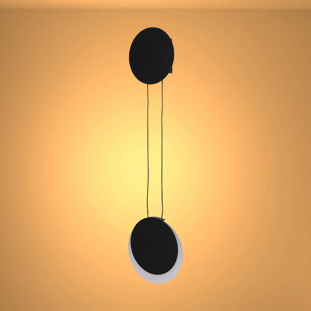 Crescent Sunset Lunar Eclipse Modern Nordic LED Wall Light Black 3000K 8W 1