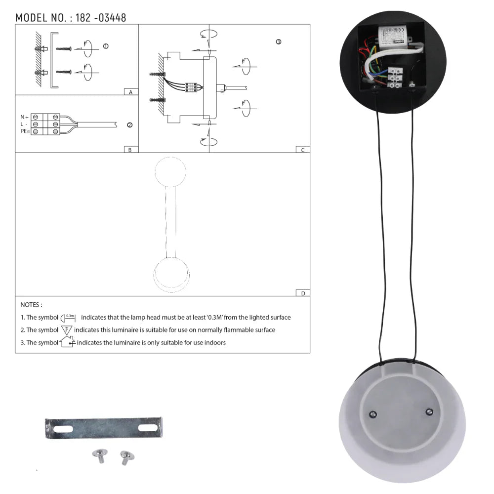 Crescent Sunset Lunar Eclipse Modern Nordic LED Wall Light Black 3000K 8W 8