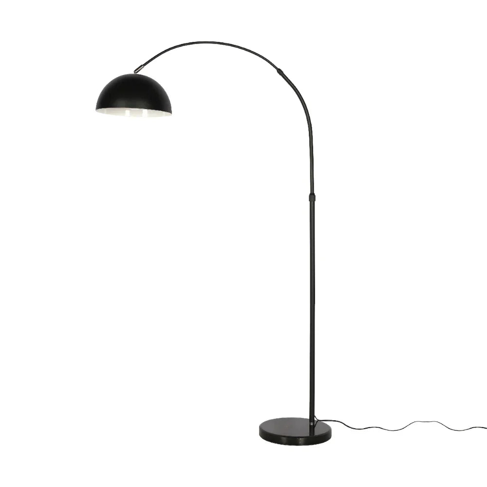 Curved Arc Floor Lamp with Rotatable Dome Shade in Black 1