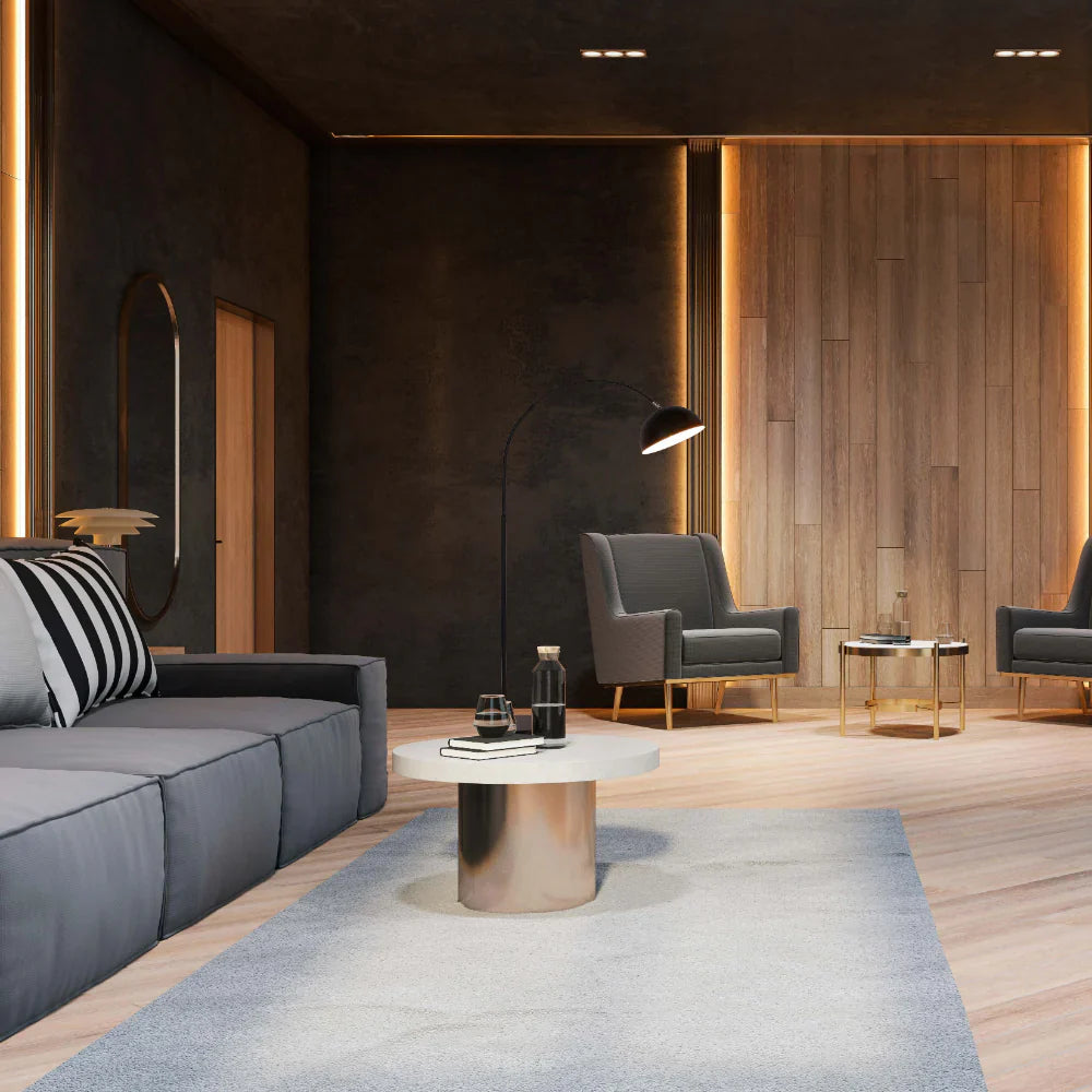 Curved Arc Floor Lamp with Rotatable Dome Shade in Black 3