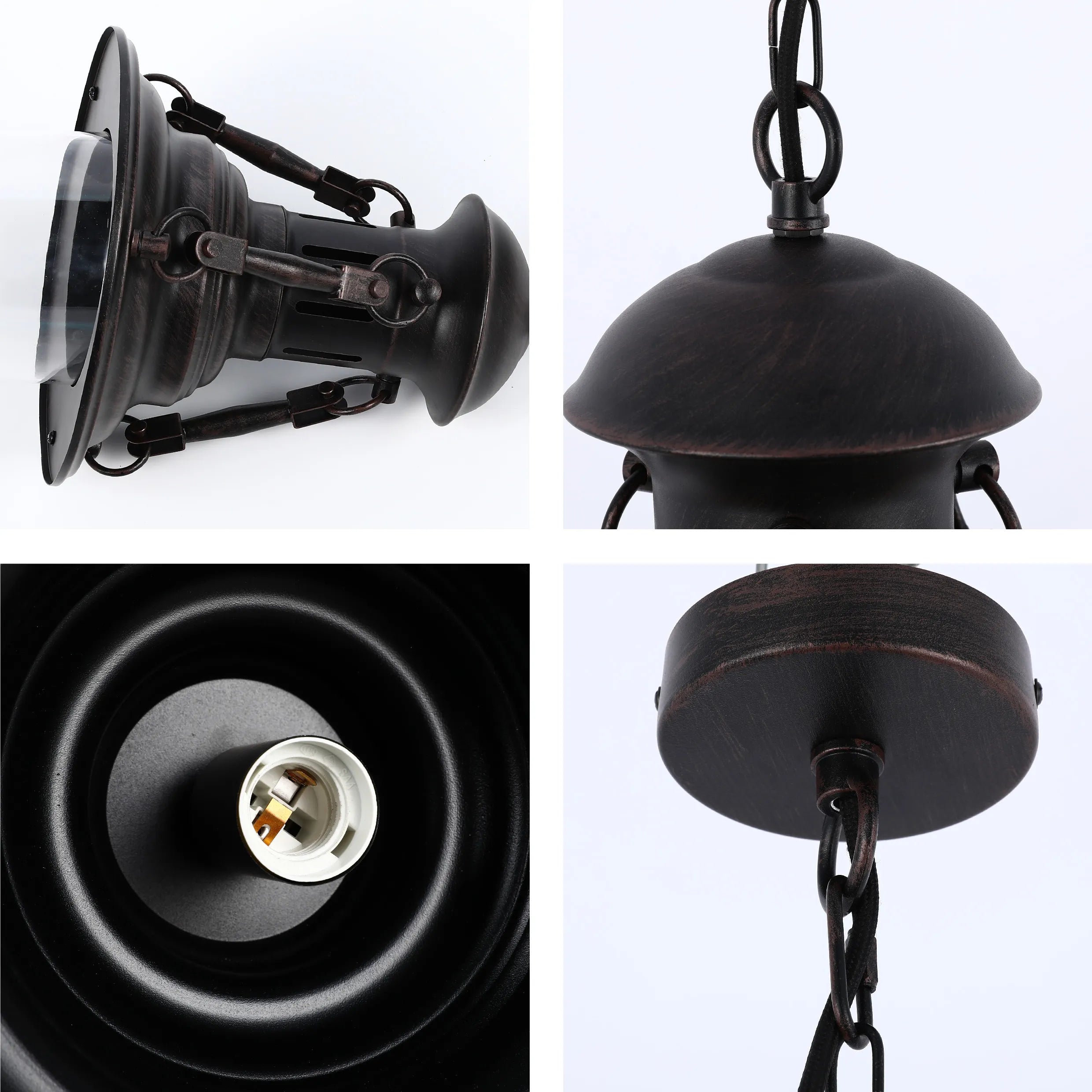 Black Dome Industrial Vintage Pendant Light E27