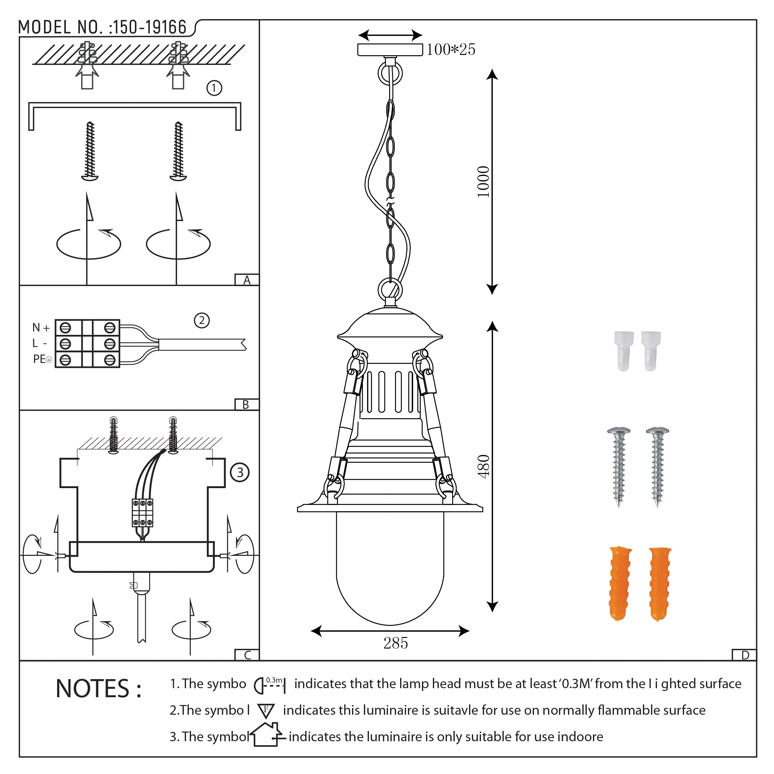 Black Dome Industrial Vintage Pendant Light E27
