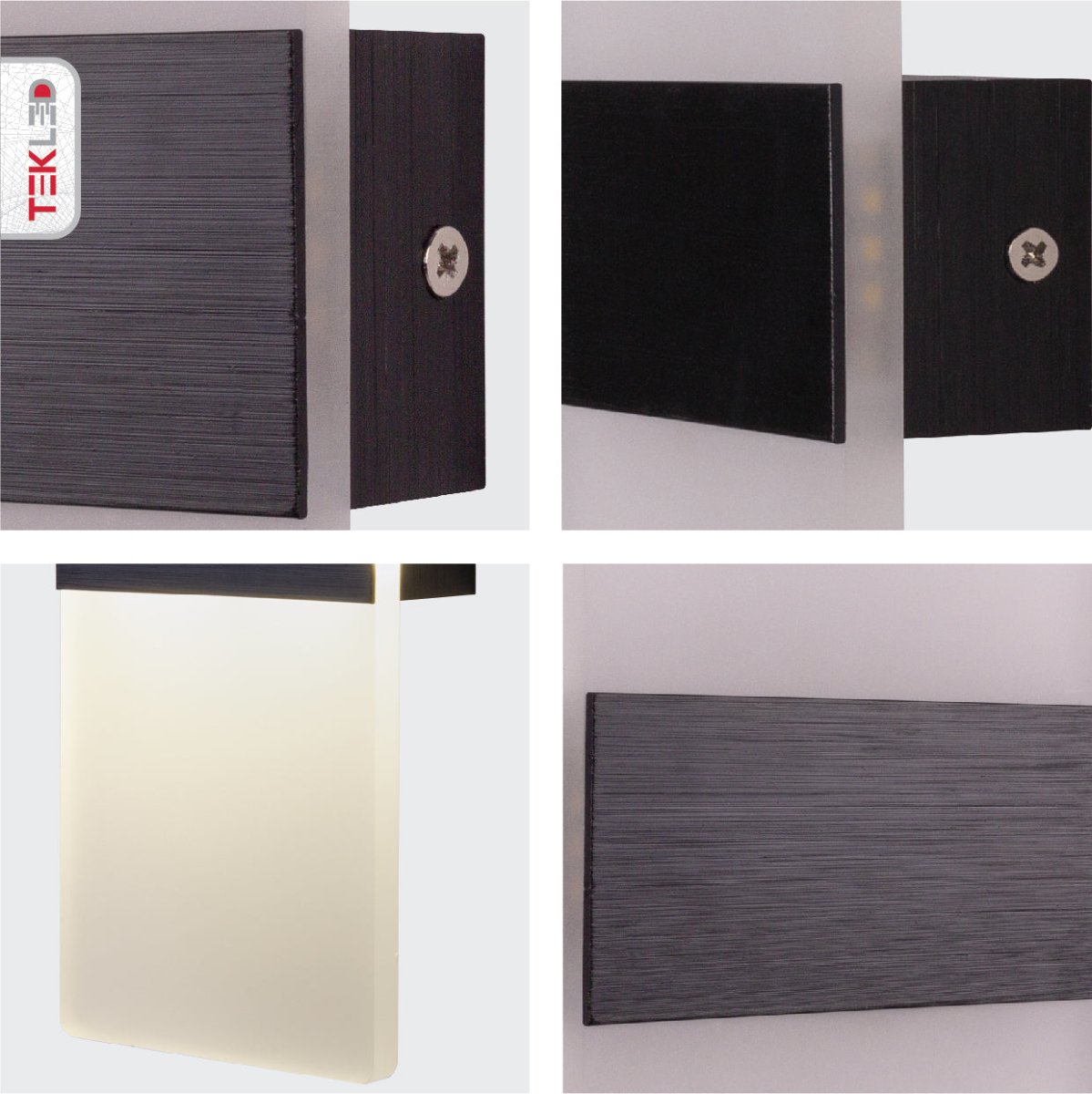 Detailed shots of LED Dark Wood Metal Acrylic Wall Light 4W Cool White 4000K | TEKLED 151-19622