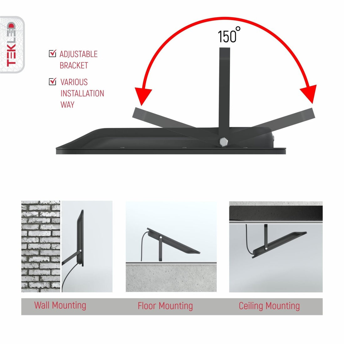 Detailed shots of LED Floodlight SMD 3030 Uk 30W Cool White 4000K IP65 | TEKLED 224-03278