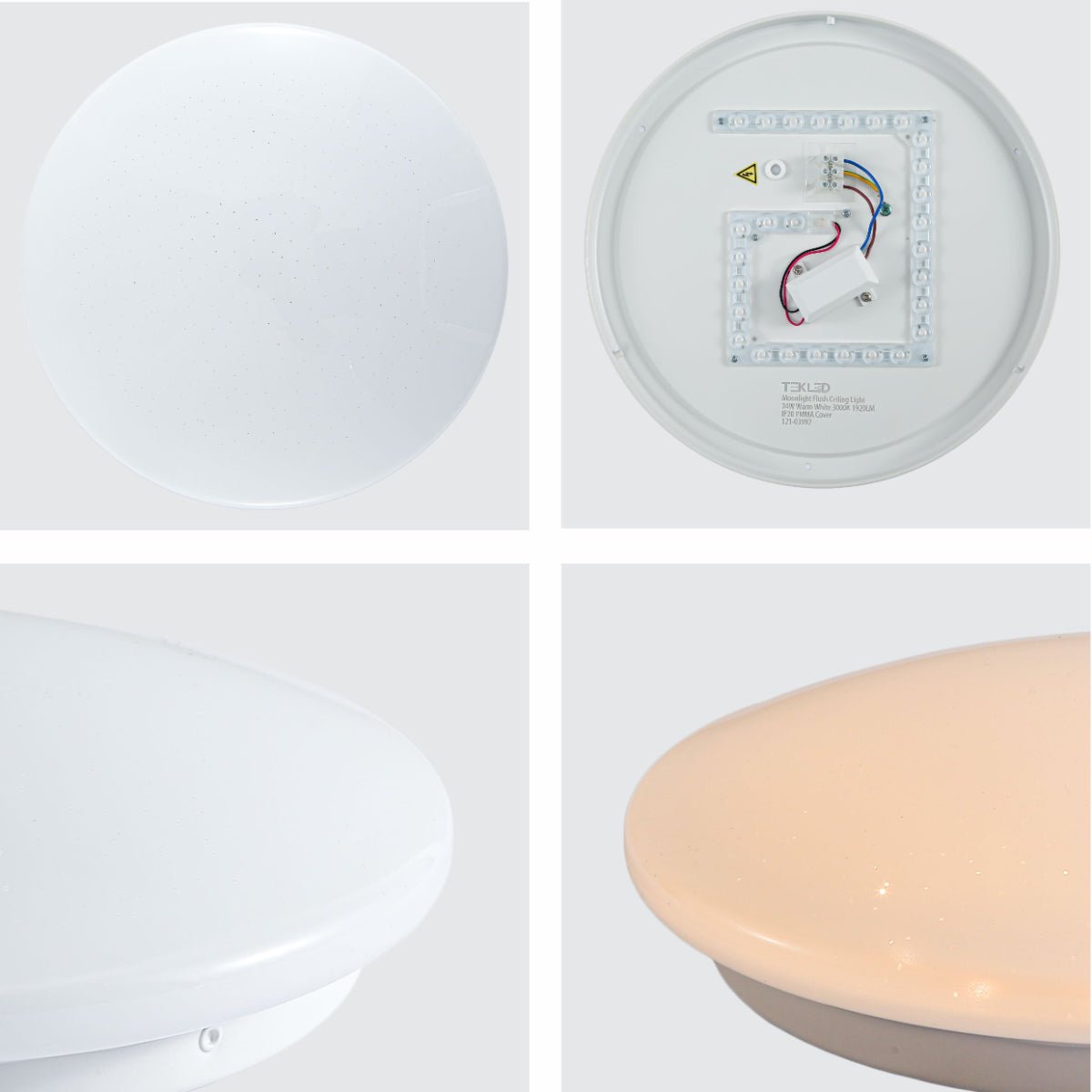 Detailed shots of Moonlight Flush Ceiling Light 24W Warm White Cool White Cool Daylight 1920LM IP20 non-yellowing PMMA Cover | TEKLED 121-03992