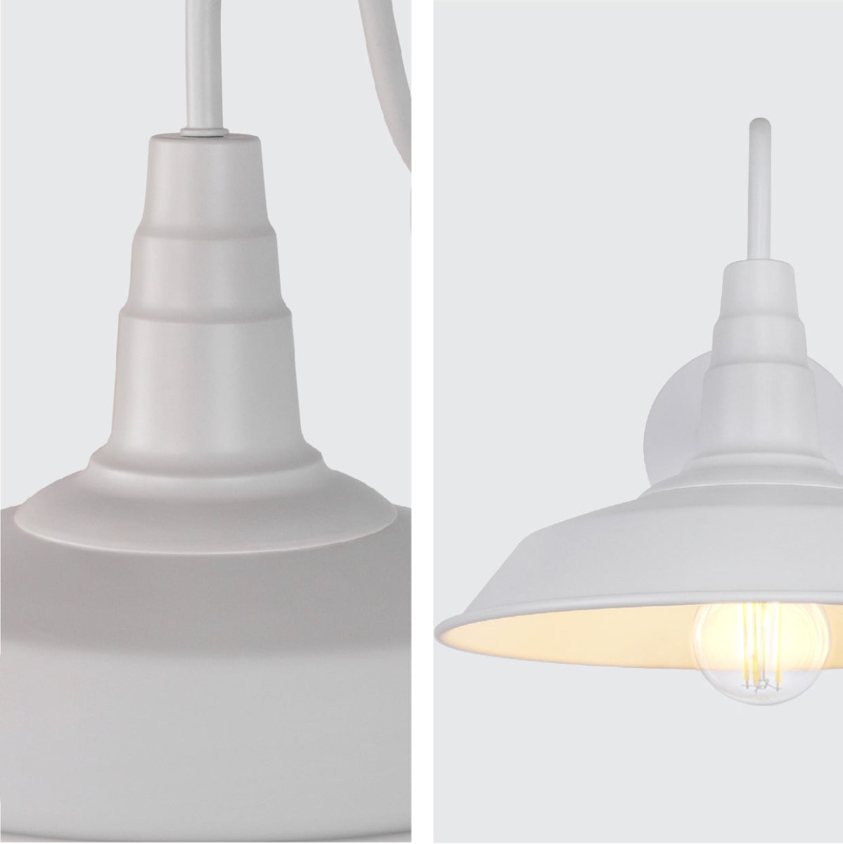Detailed shots of White Swan Step Metal Industrial Retro Wall Light with E27 Fitting | TEKLED 151-19610