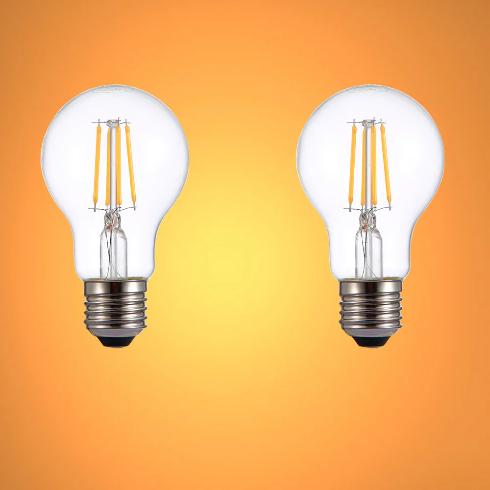 LED Dimmable Filament A60 GLS Bulb E27 Edison Screw 6.5W Warm White 2700K 8