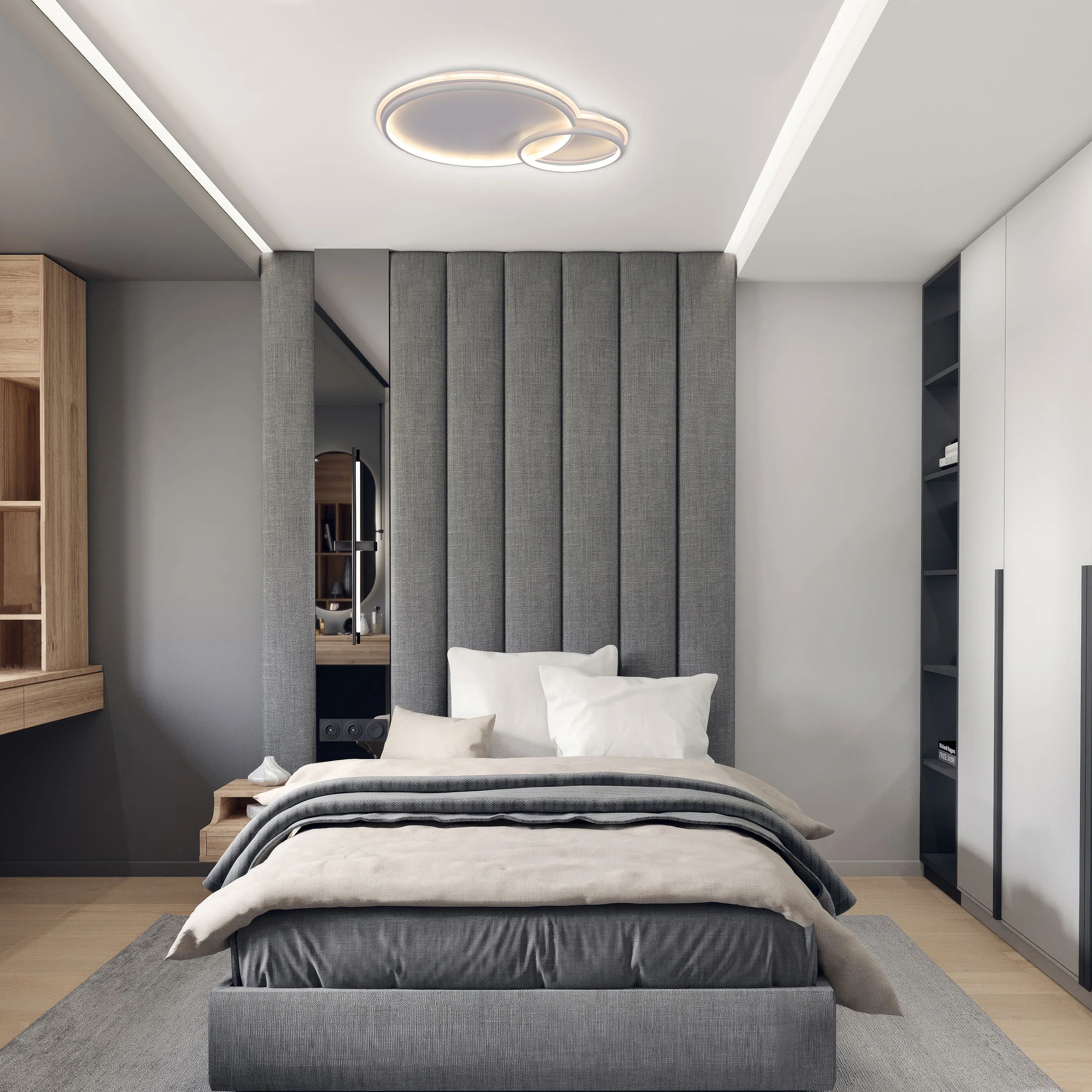 Dual-Ring LED Ceiling Light, CCT Tunable Dimmable with Remote, Flush Mount, LED Flush Ceiling Light, TEKLED