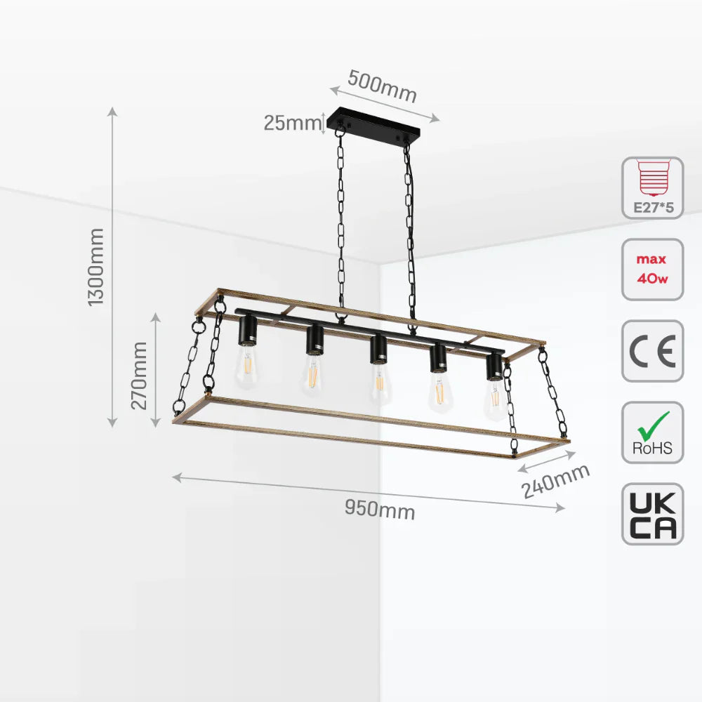Dwelling Country farmhouse Transitional Island Chandelier Light E27x5 5