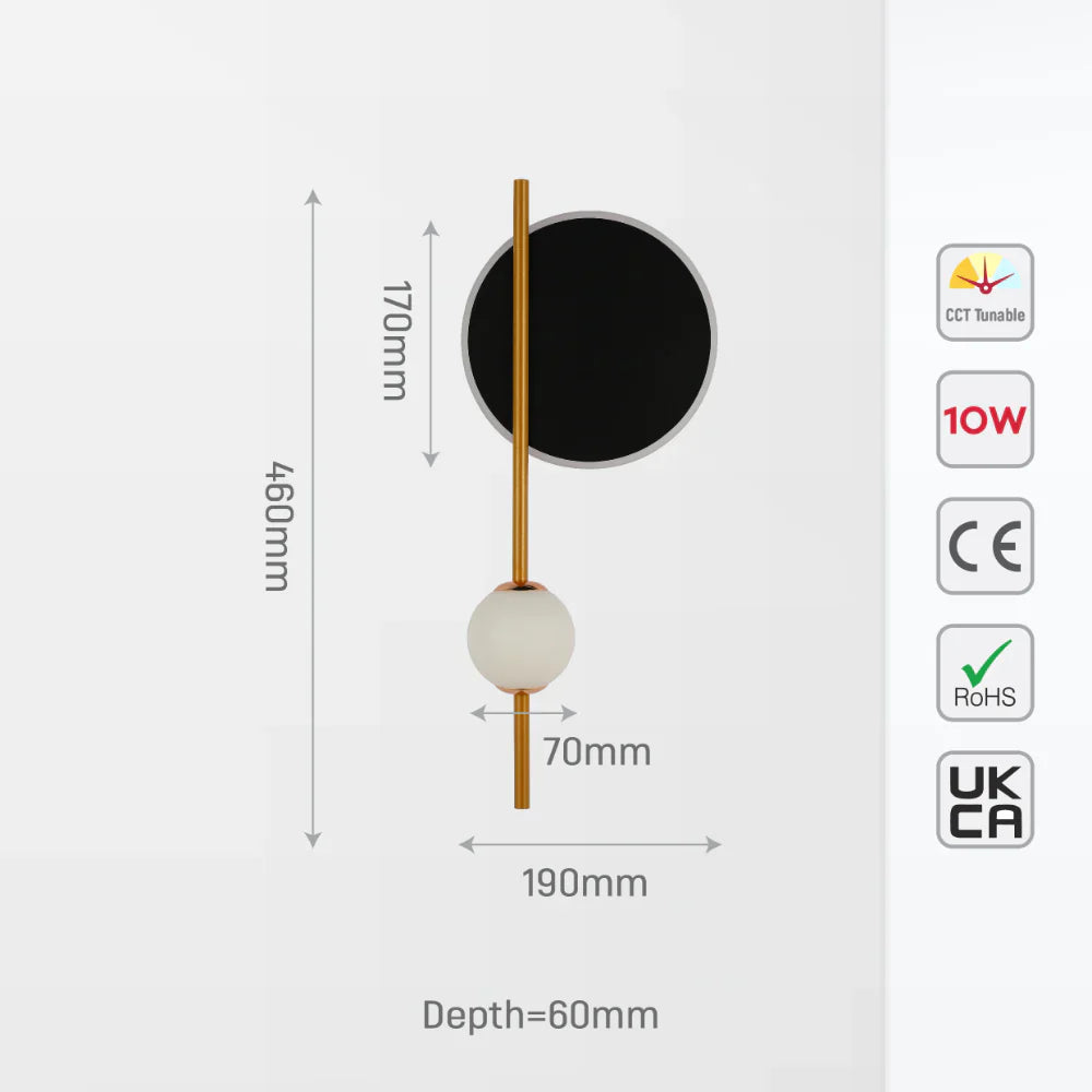 Eclipse Mirage Modern Geometric LED Wall Light with CCT Change, LED Wall Light, TEKLED 5