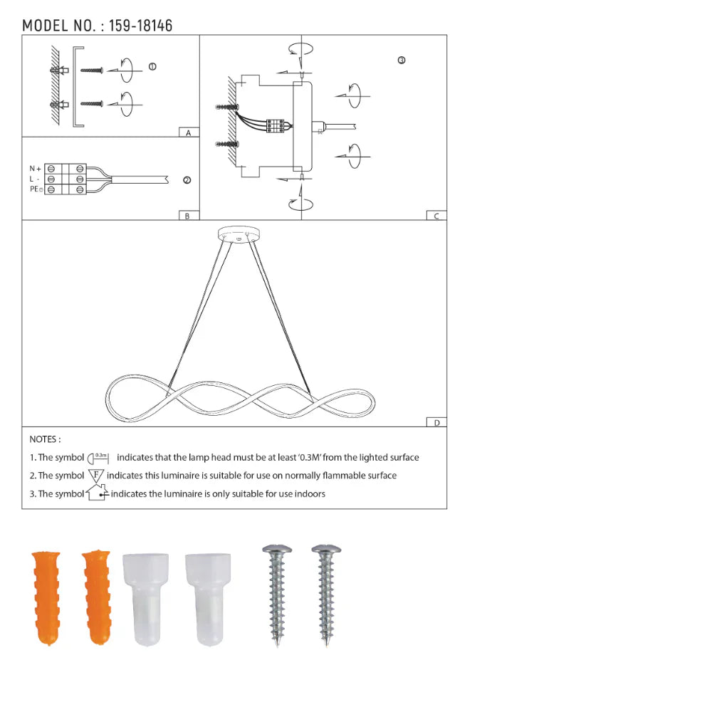 Elegant Infinity LED Pendant Light, Modern Ceiling Light, TEKLED 24