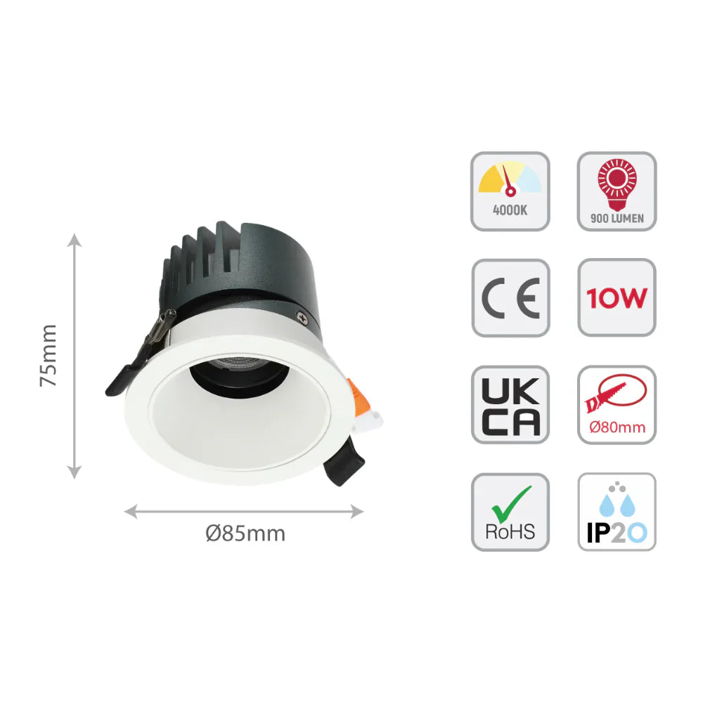 Elite Adjustable COB LED Downlight 10W 28