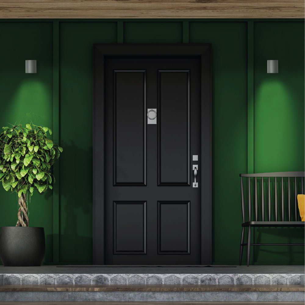 exterior application of Cylinder Wall Lamp IP54 Grey with GU10 Fitting | TEKLED 182-03349