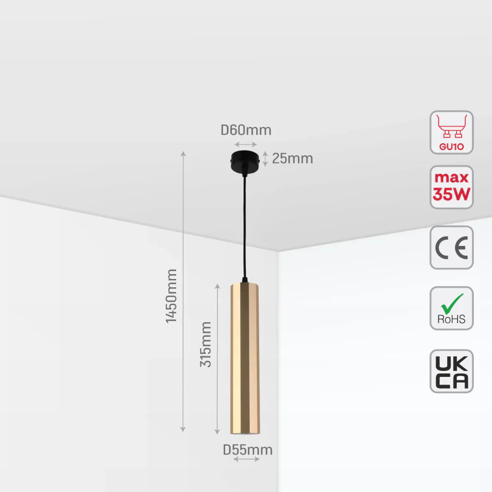 Faceted Pendant Downlight GU10, Pendant Downlight, TEKLED 9