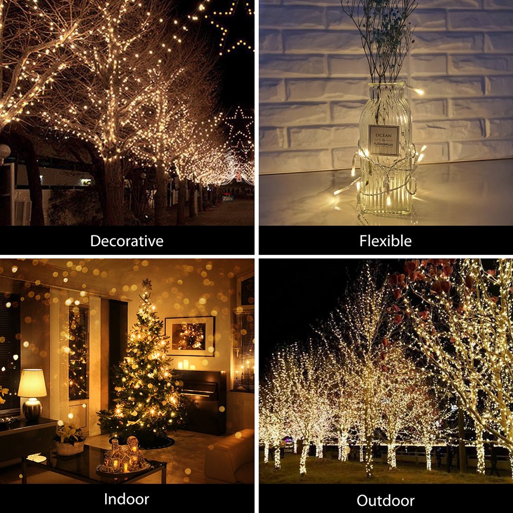more Indoor and outdoor use of Crater LED String Light 200 LEDs 25m with Power Adaptor Warm White LED String Light