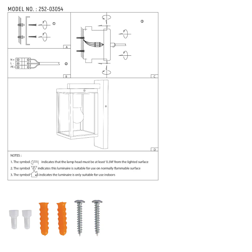Ferda Outdoor Lantern Wall Light E27 Dark Grey 15