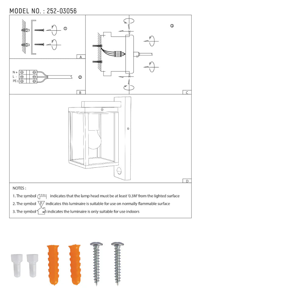 Ferda Outdoor Lantern Wall Light E27 Dark Grey 16