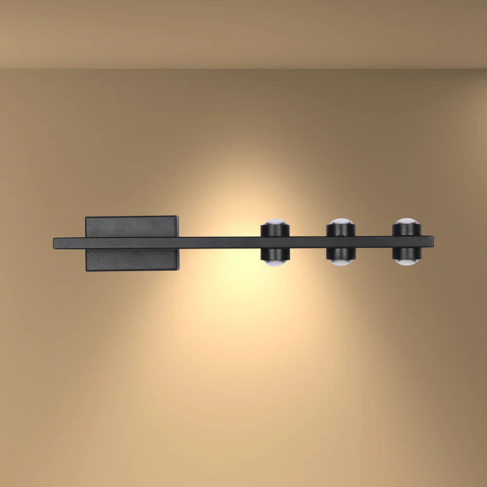 Freja Nordic Mirror LED Wall Light Black 4000K 2