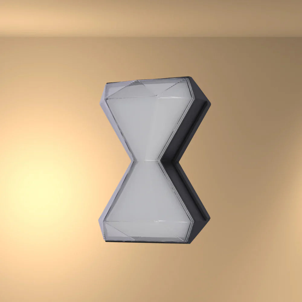 Hourglass Up Down Decorative Modern LED Wall Light Black 4000K 12W 1