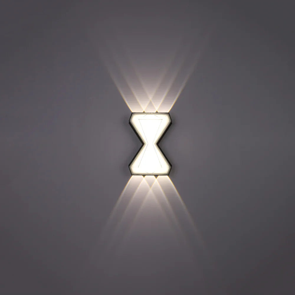 Hourglass Up Down Decorative Modern LED Wall Light Black 4000K 12W 4