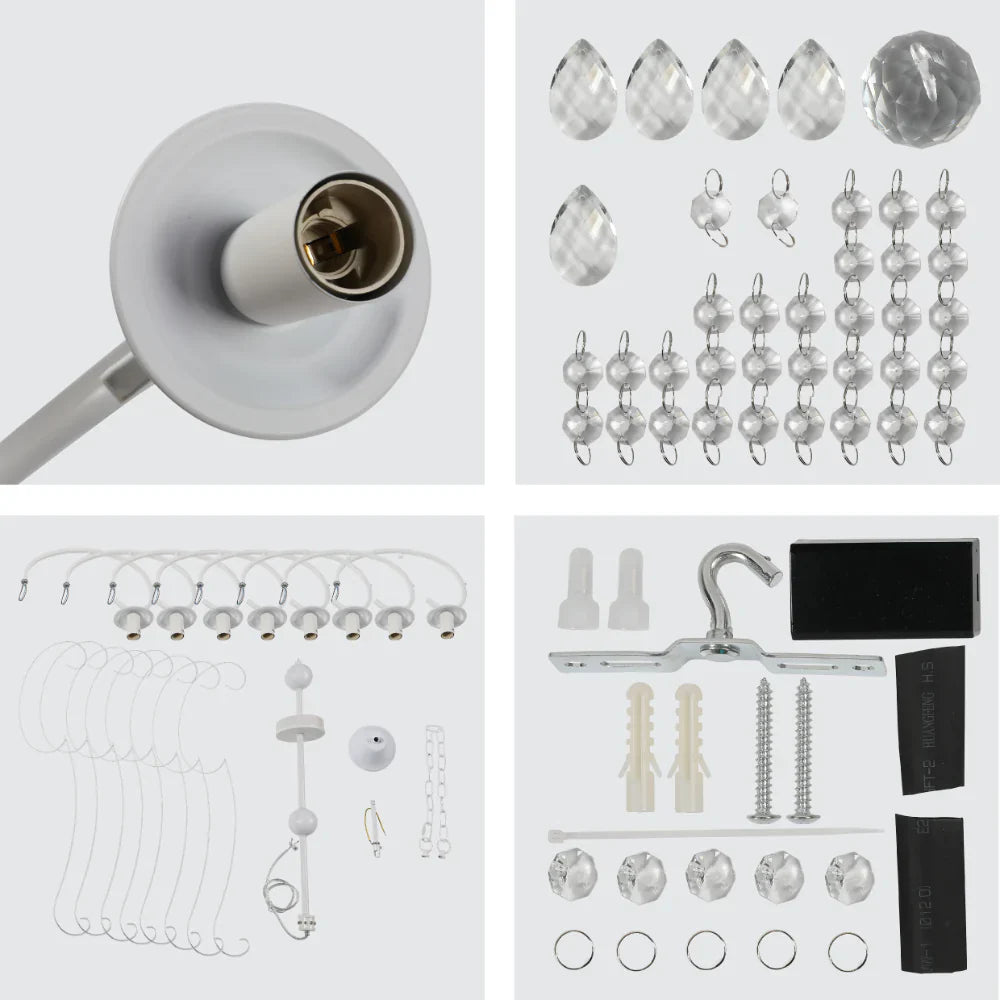 Details of Gallardos Minimal Chandelier Ceiling Light with Crystal Beads | TEKLED 152-171804