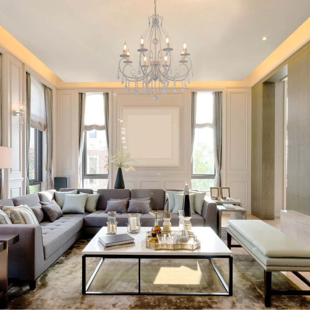 Interior application of Gallardos Minimal Chandelier Ceiling Light with Crystal Beads | TEKLED 152-171804