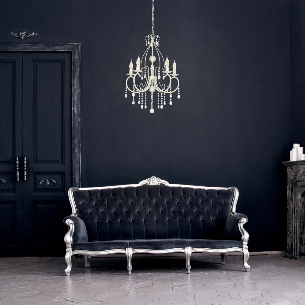 Living room kitchen bedroom use of Gallardos Minimal Chandelier Ceiling Light with Crystal Beads | TEKLED 152-171802