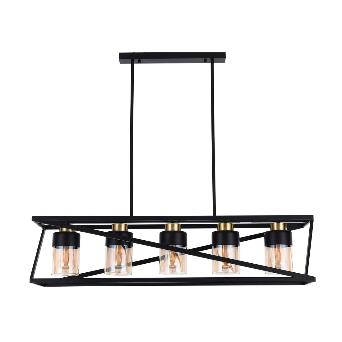 Geometric Black and Gold 3-Light/5-Light Pendant Ceiling Light