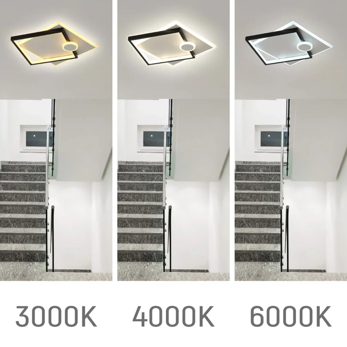 Geometric Tri-Element LED Flush Ceiling Light 159-18111 in play