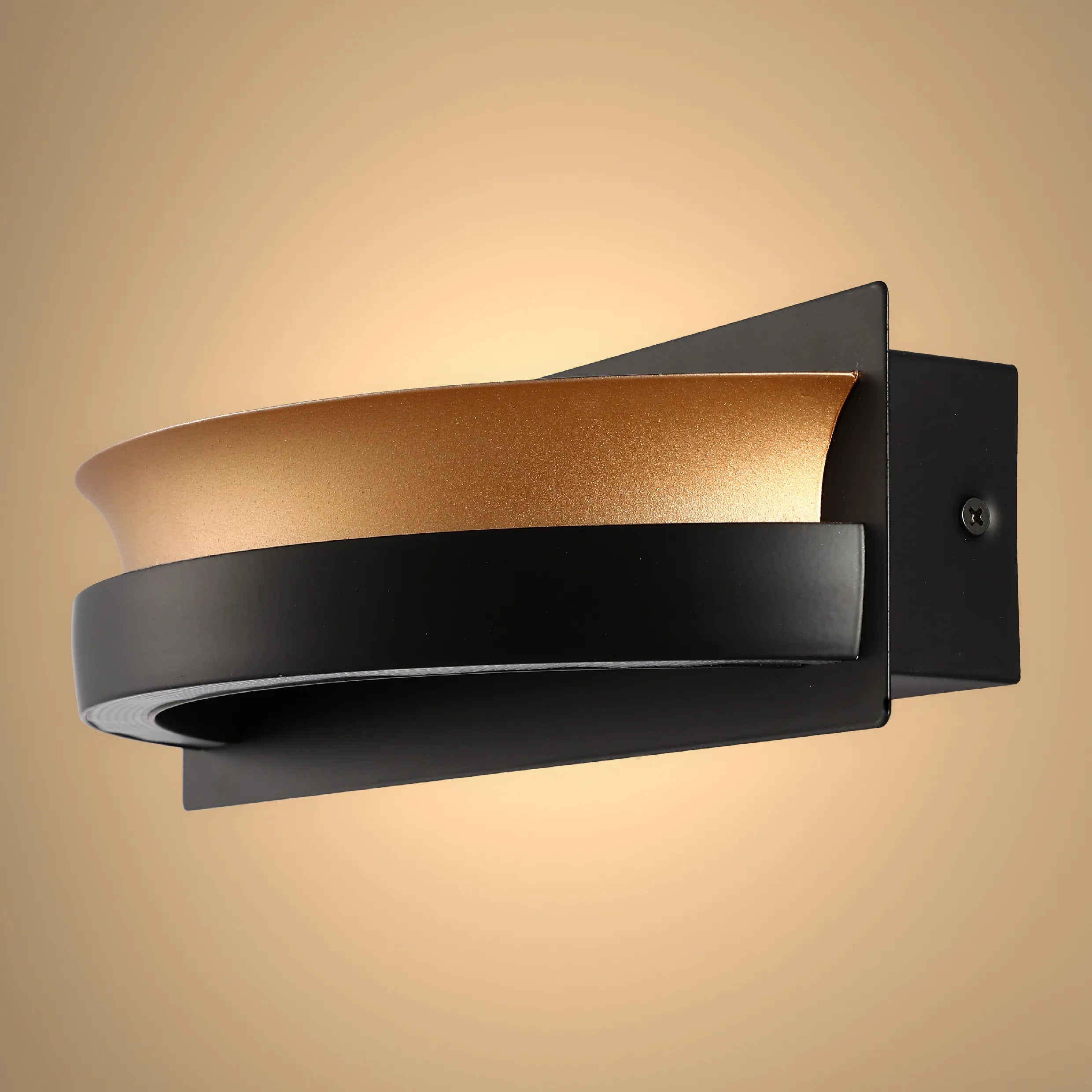 Gold & Black Layered Semi-Circular Wall Light