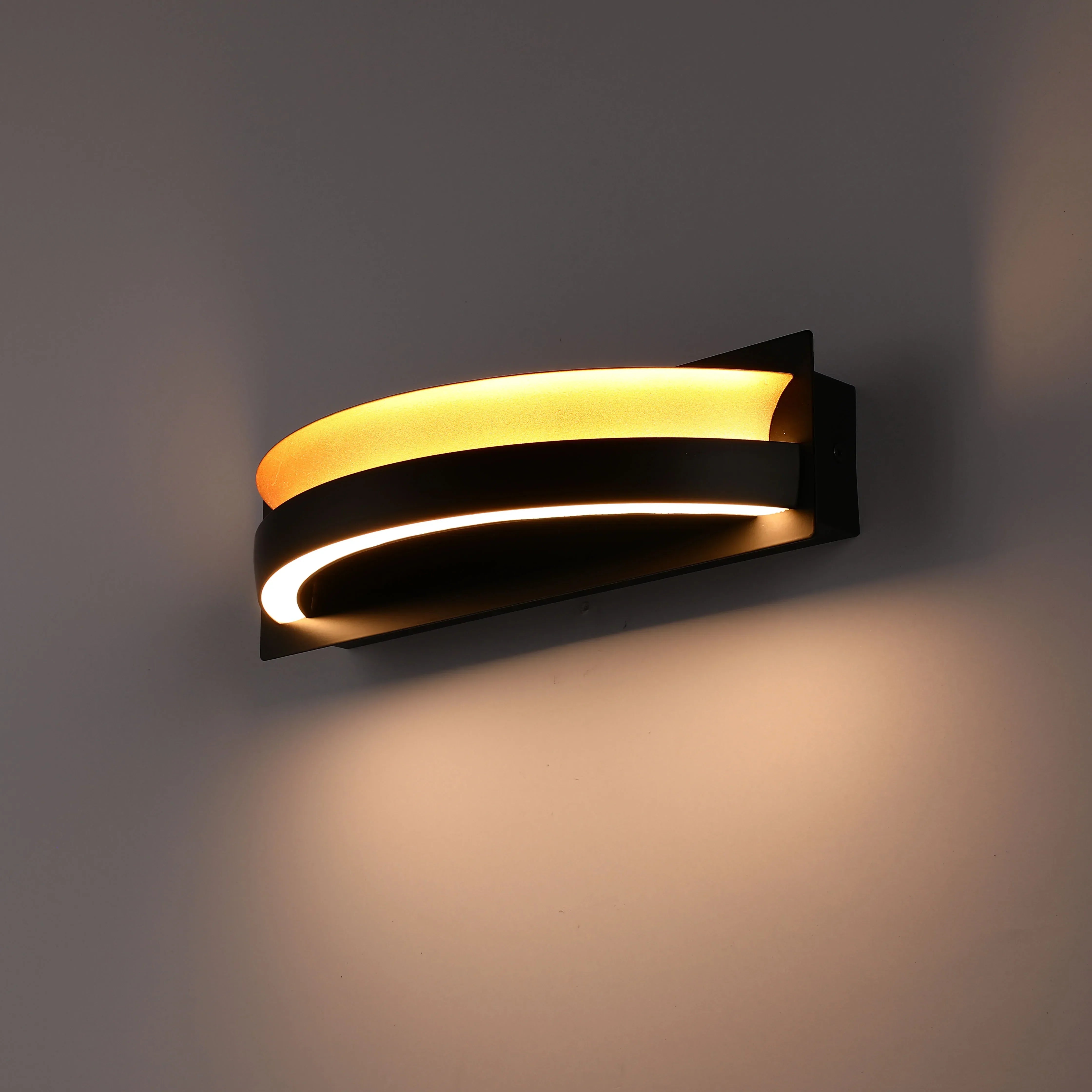Gold & Black Layered Semi-Circular Wall Light