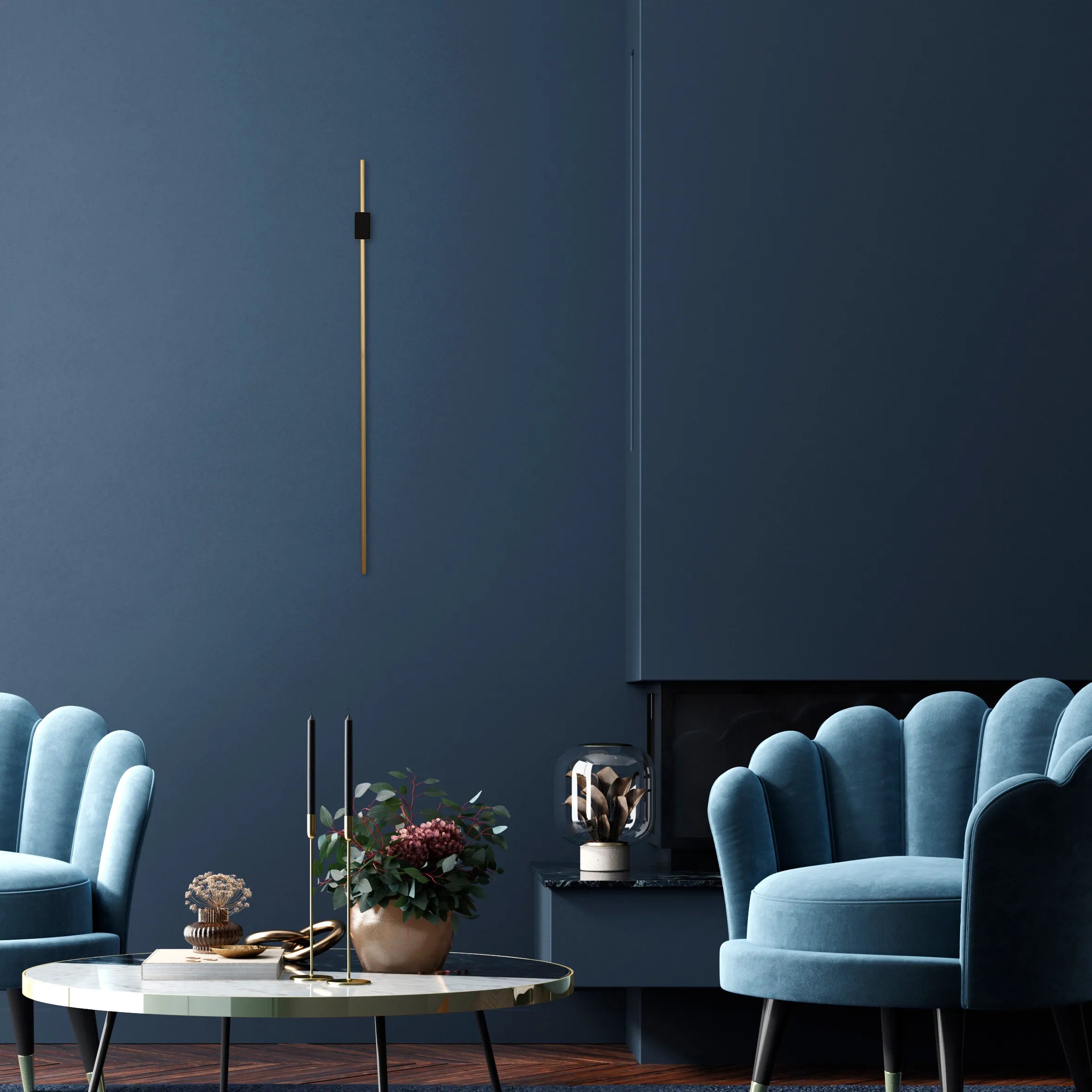 Aurora Slimline LED Wall Light – Modern Minimalist Dimmable Wall Sconce in Black & Gold