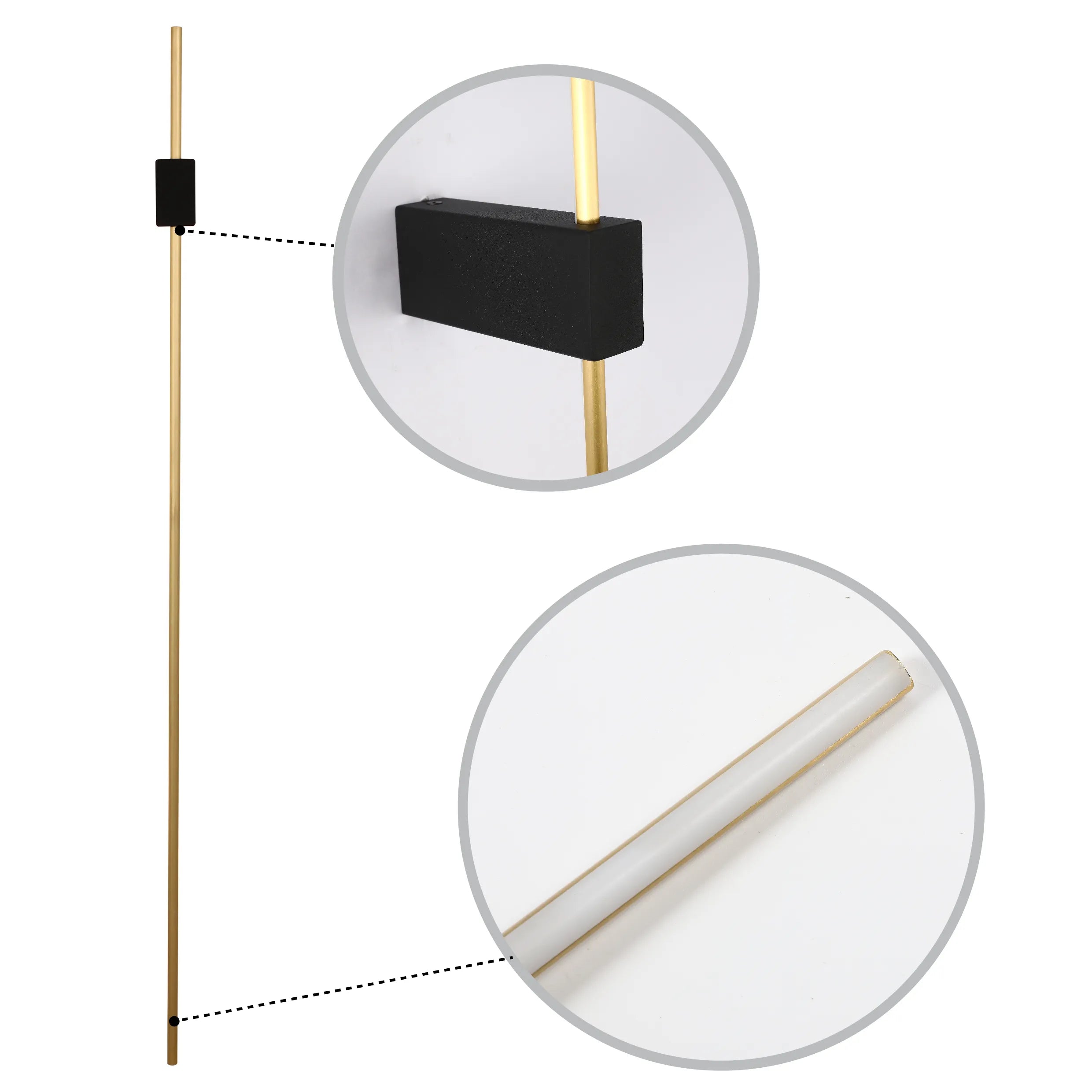 Aurora Slimline LED Wall Light – Modern Minimalist Dimmable Wall Sconce in Black & Gold