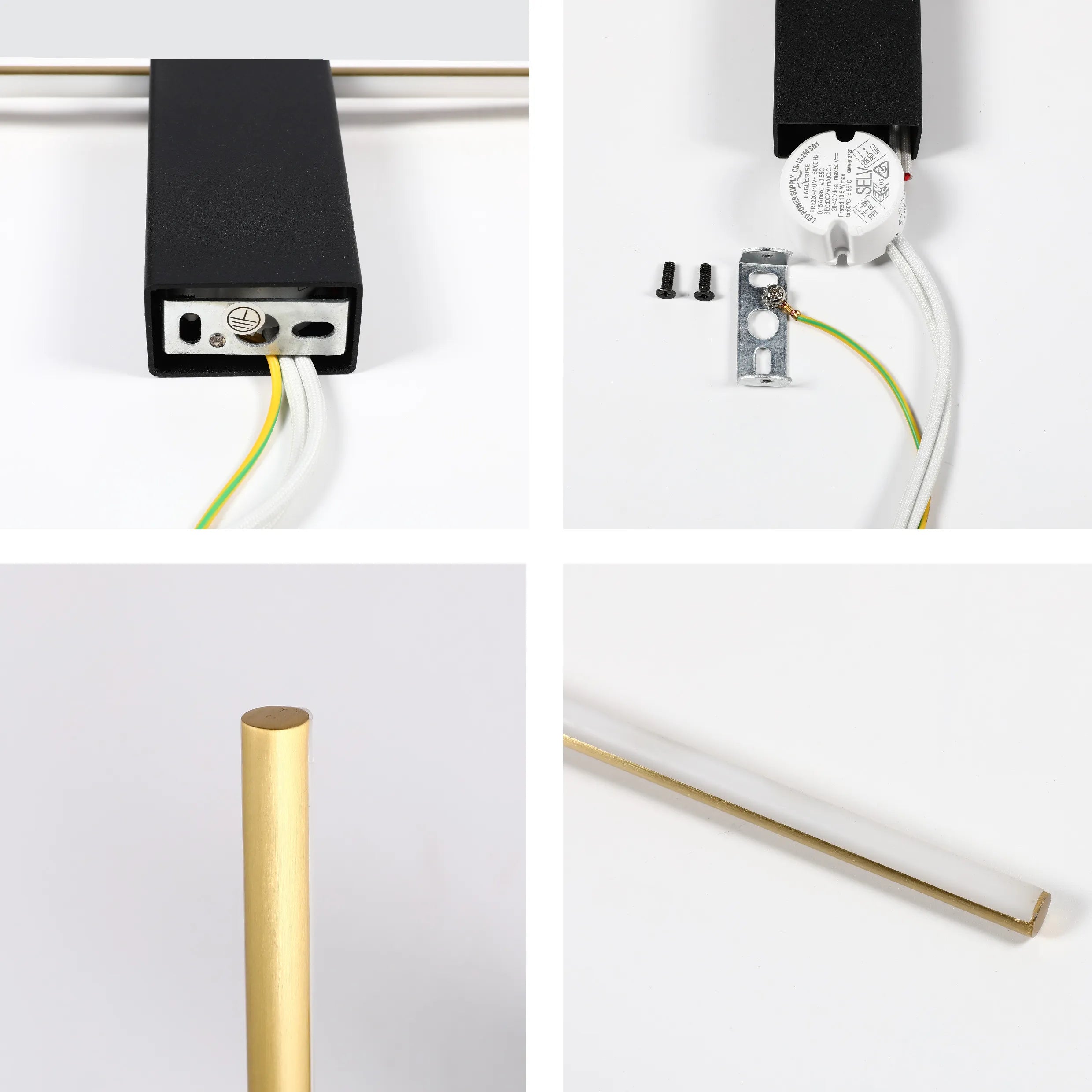 Aurora Slimline LED Wall Light – Modern Minimalist Dimmable Wall Sconce in Black & Gold