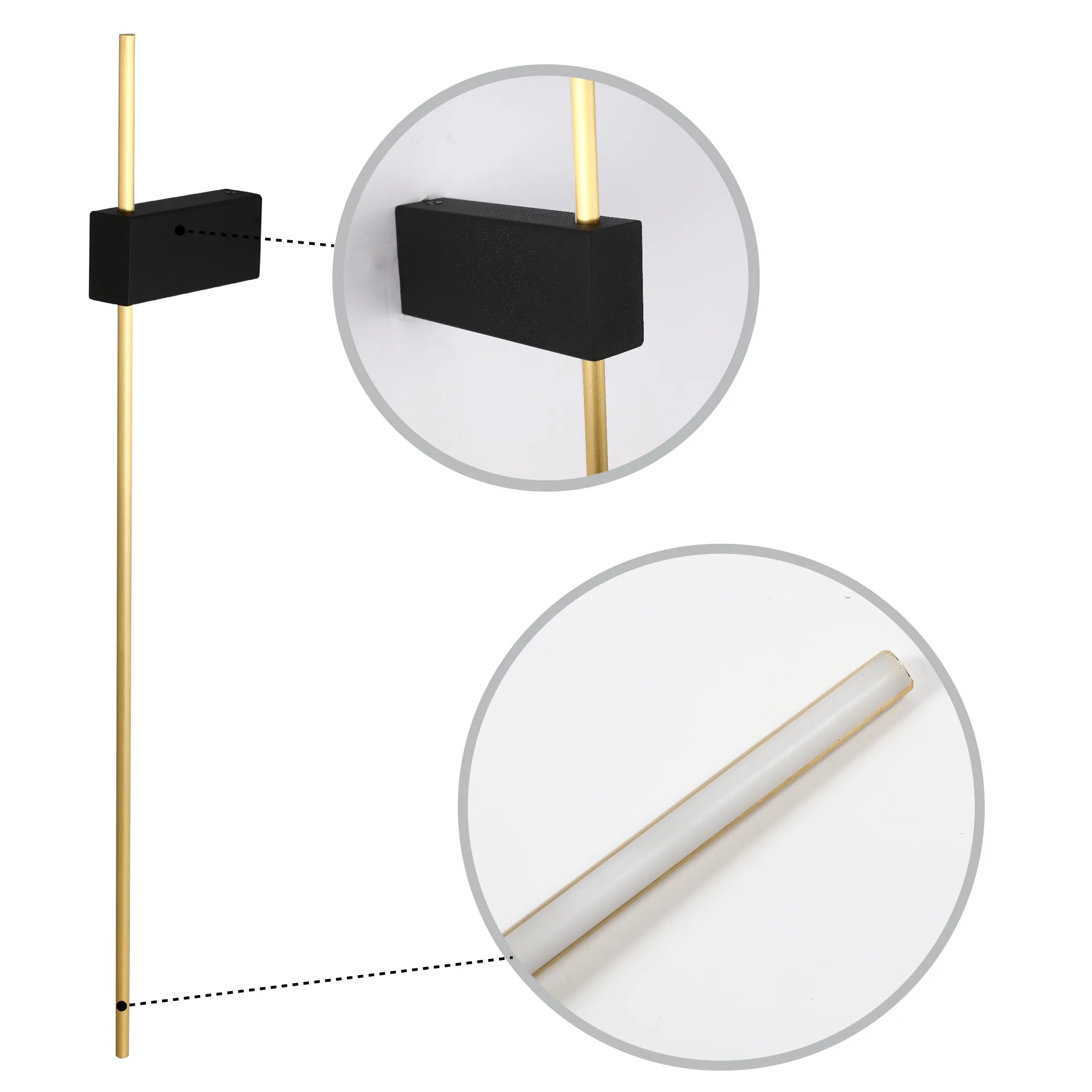 Aurora Slimline LED Wall Light – Modern Minimalist Dimmable Wall Sconce in Black & Gold