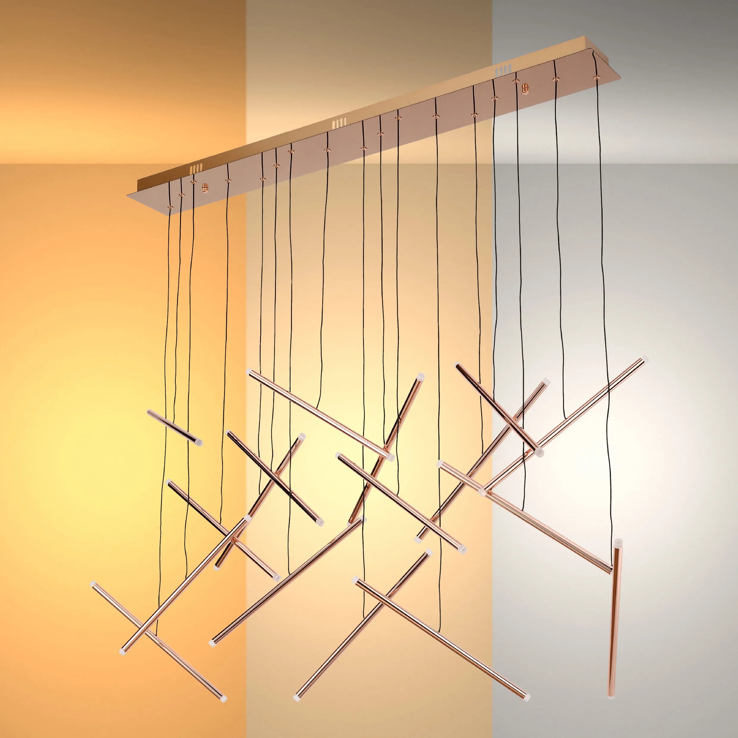 Gold Crisscross Modern Multi-Pendant Chandelier