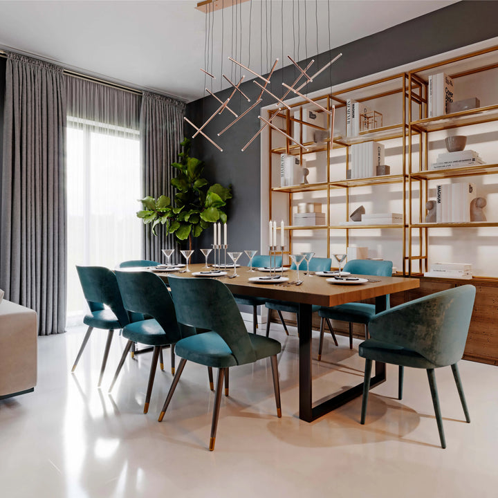 Gold Crisscross Modern Multi-Pendant Chandelier