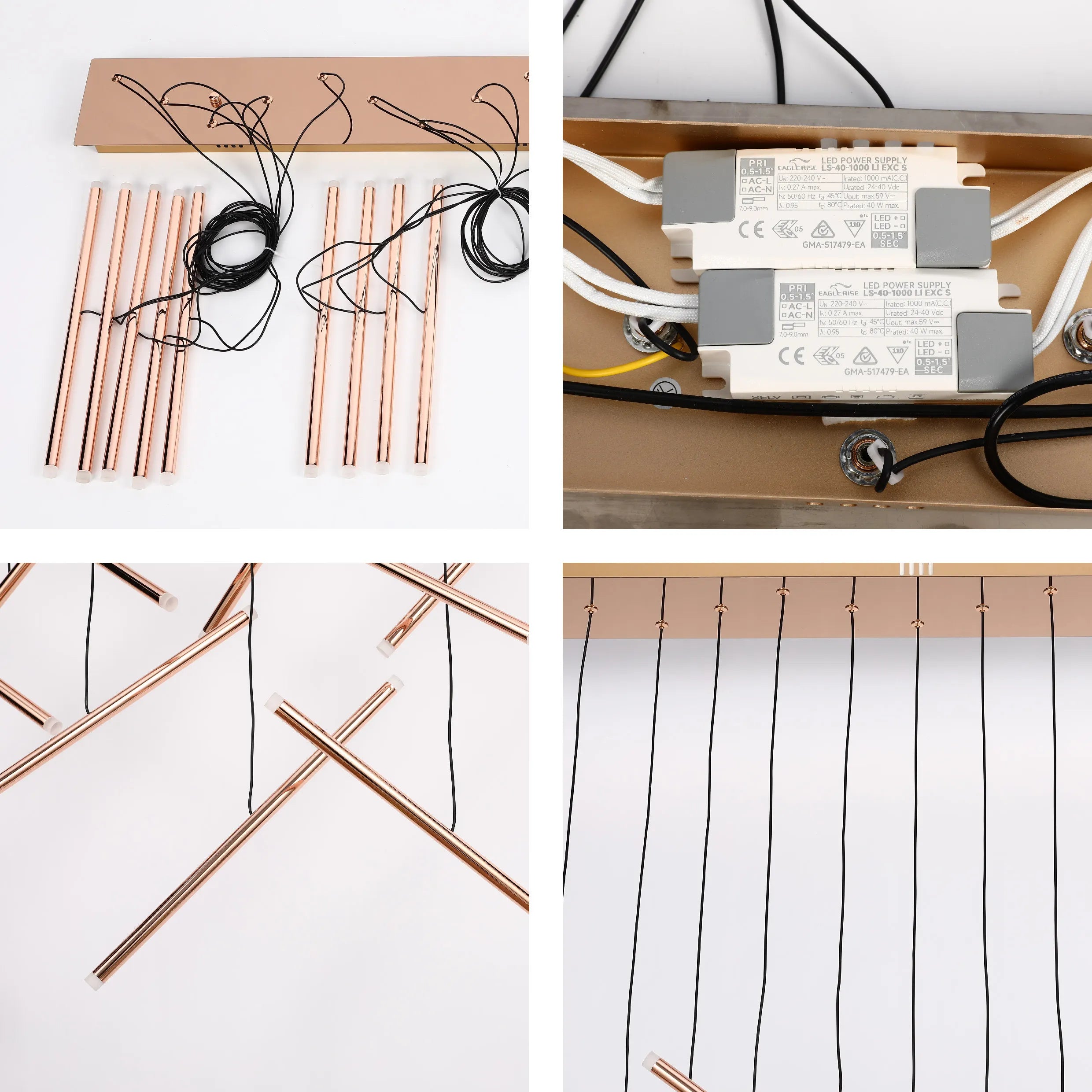 Gold Crisscross Modern Multi-Pendant Chandelier