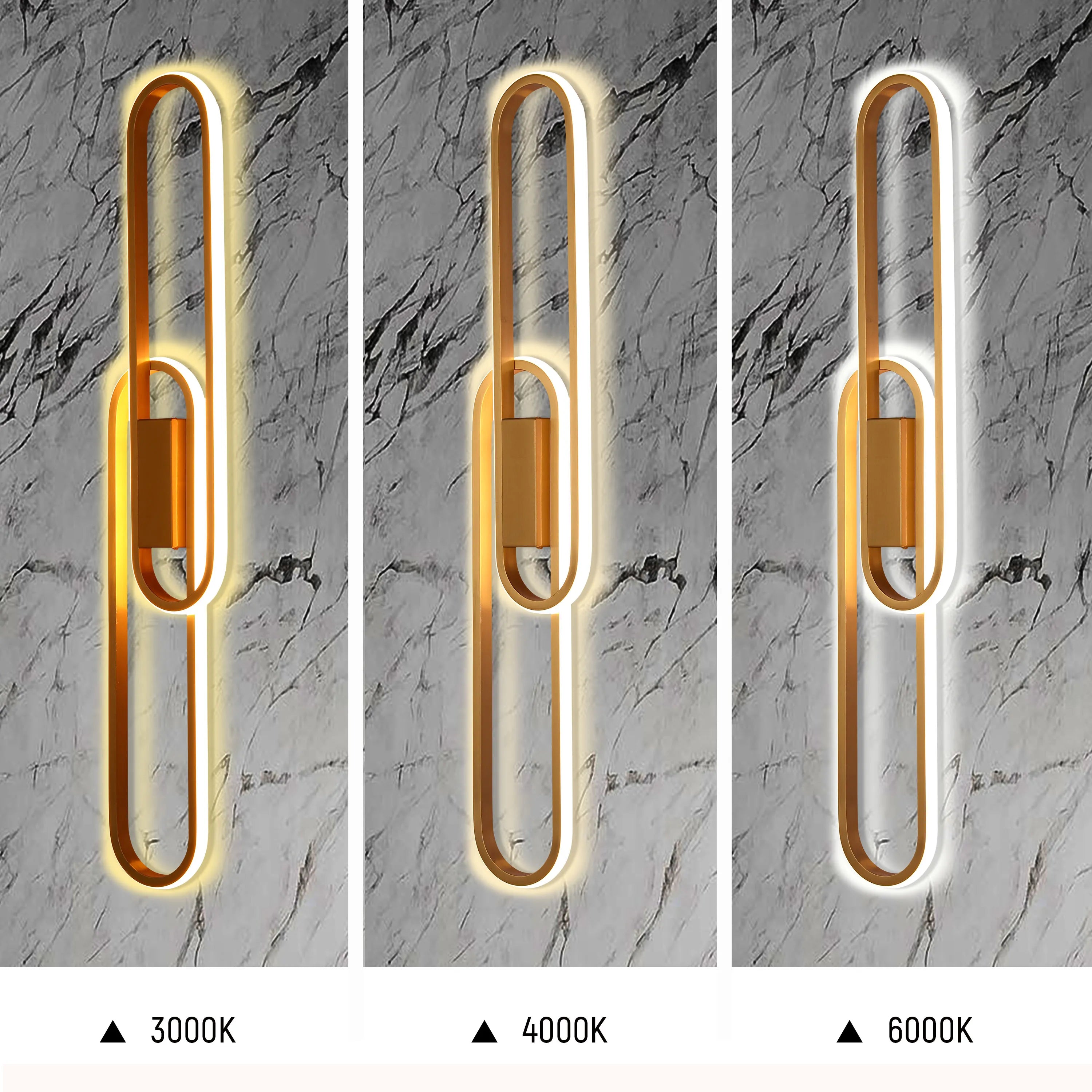 Gold Oblong LED Wall Light