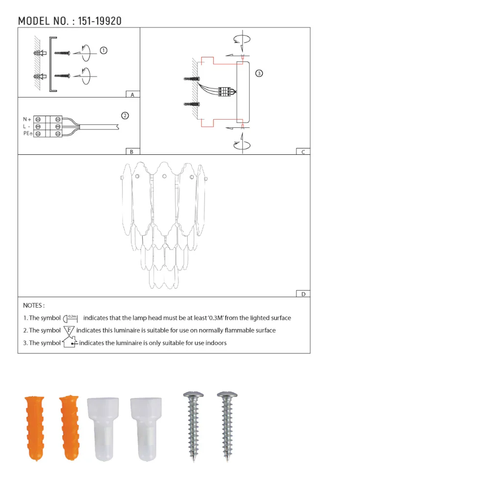 User manual for Golden Tiered Radiance with Alternating Crystal Hues Modern Wall Sconce Light | TEKLED 151-19920