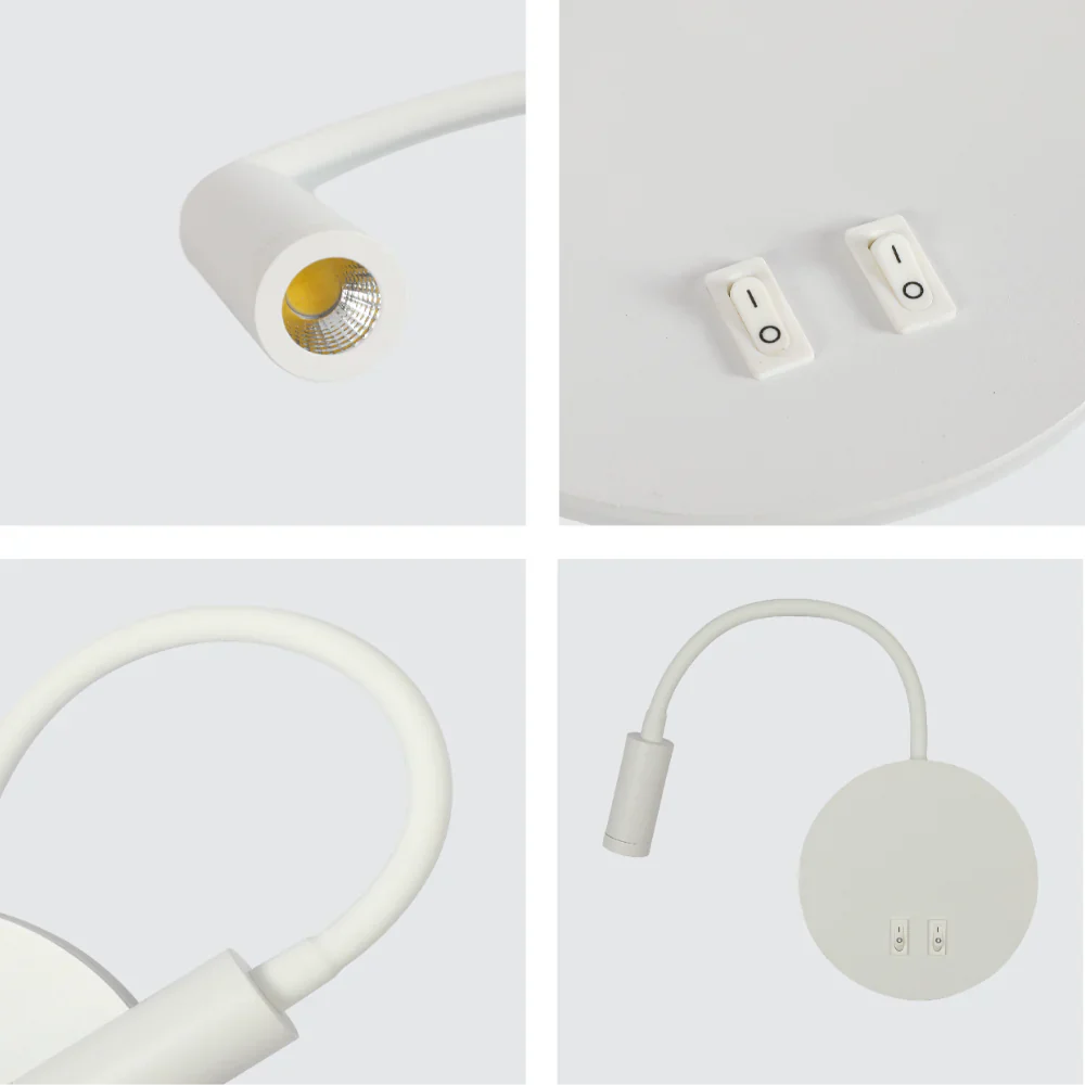 Gooseneck Reading Cove Ambient Bedside LED Wall Light 13