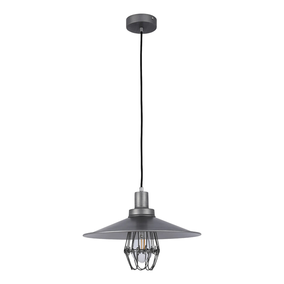 Grey Wire Cage Industrial Vintage Style Pendant Light E27